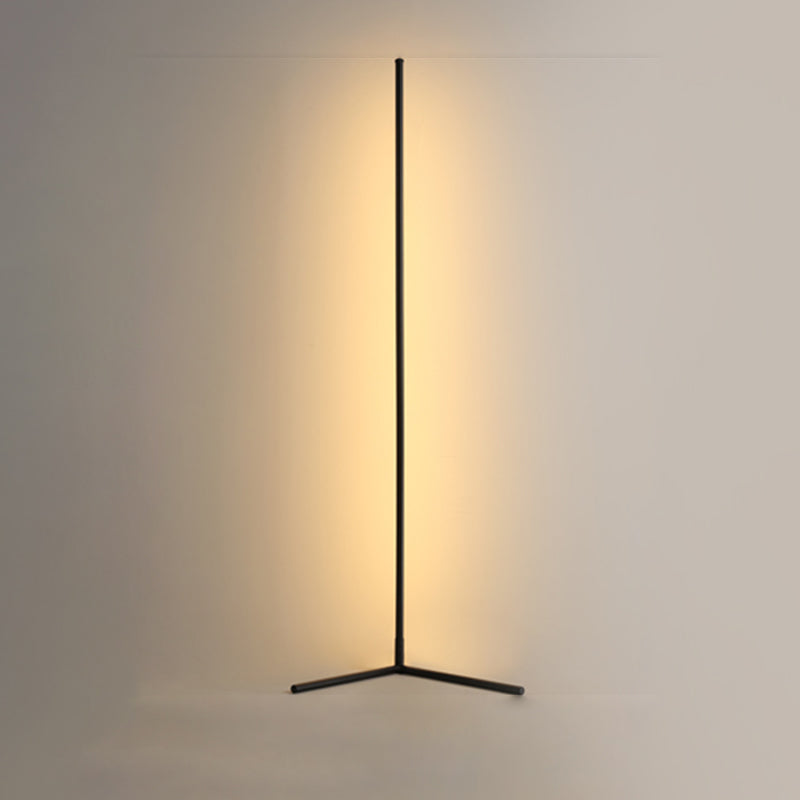 Modern Style Strip Shape Floor Lighting Metal 1 Light Floor Lamp for Bedroom