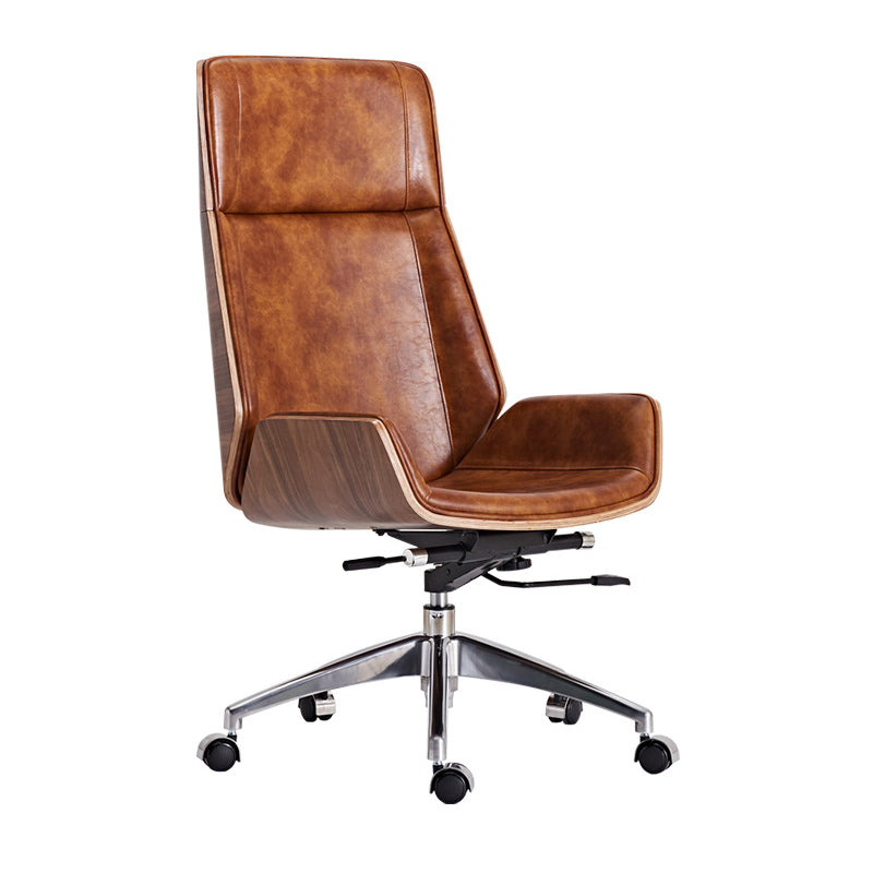 High Back Executive Chair Faux Leather Height-adjustable Office Chair with Headrest