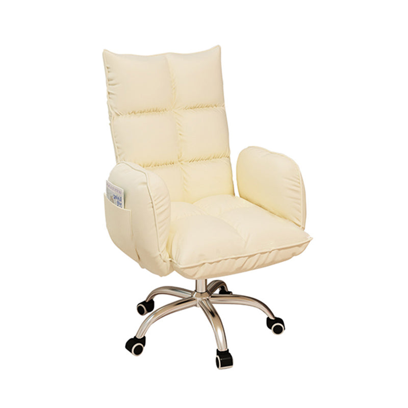 Swivel Desk Chair with Padded Arms Chrome Metal Frame Modern Computer Chair with Wheels