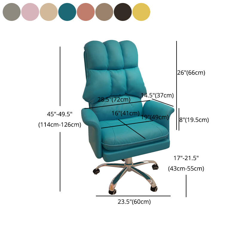 Chrome Steel Frame Modern Task Chair with Padded Arms High Back Computer Desk Chair