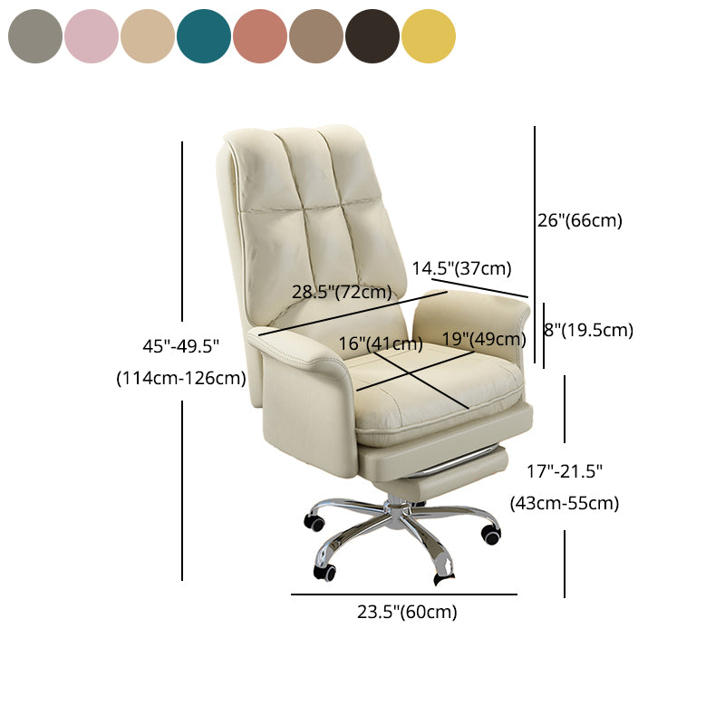 Chrome Steel Frame Modern Task Chair with Padded Arms High Back Computer Desk Chair