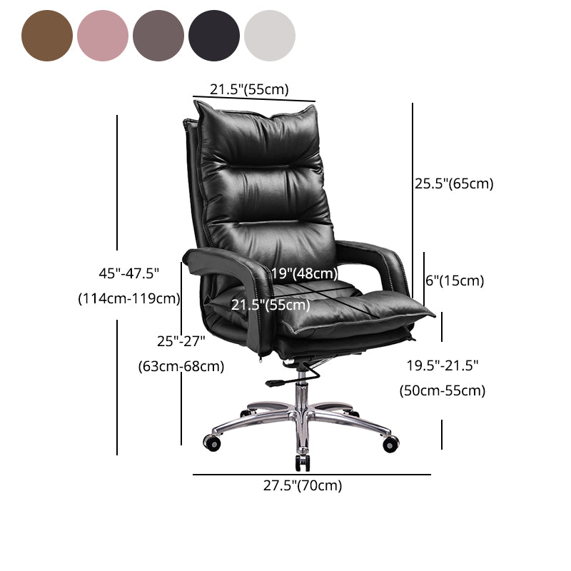 Silver Metal Modern Conference Chair with High Back Leather Conference Chair