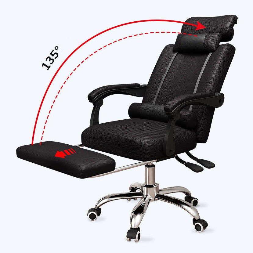 Metal Base Modern Executive Desk Chair with Padded Arms Microfiber Adjustable Office Chair