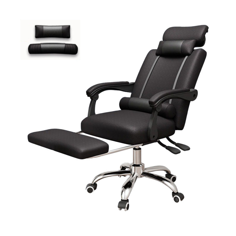 Metal Base Modern Executive Desk Chair with Padded Arms Microfiber Adjustable Office Chair