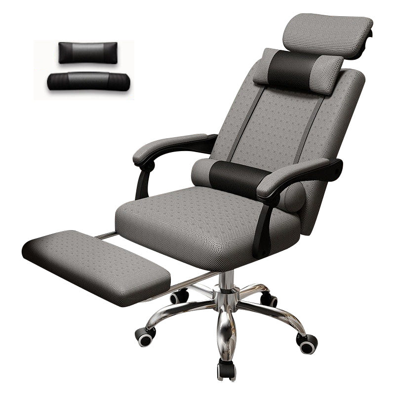 Metal Base Modern Executive Desk Chair with Padded Arms Microfiber Adjustable Office Chair