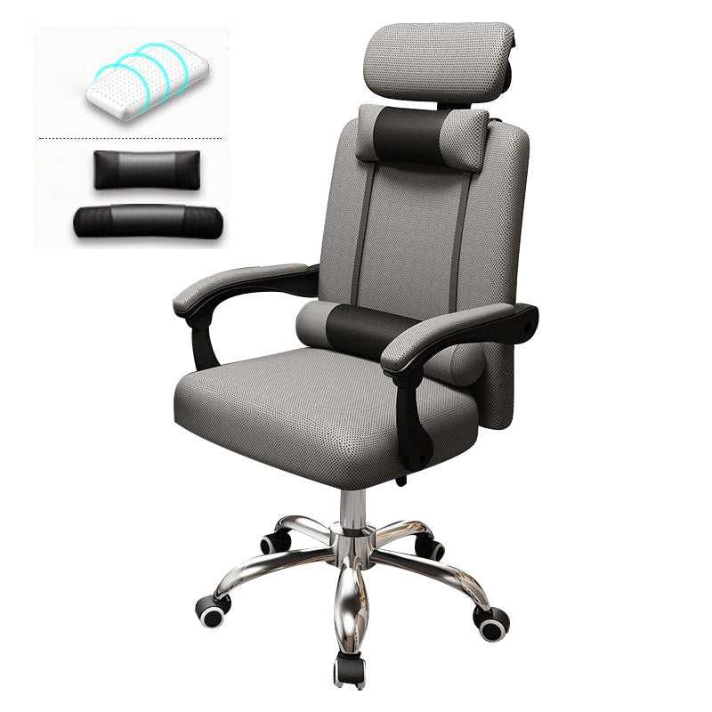 Metal Base Modern Executive Desk Chair with Padded Arms Microfiber Adjustable Office Chair