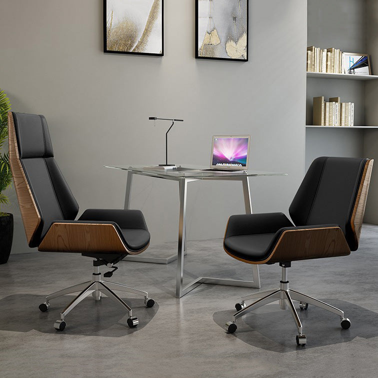 Contemporary Mid Back Task Chair with Padded Arms Upholstered Desk Chair with Metal Frame