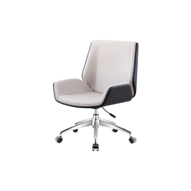 Contemporary Mid Back Task Chair with Padded Arms Upholstered Desk Chair with Metal Frame