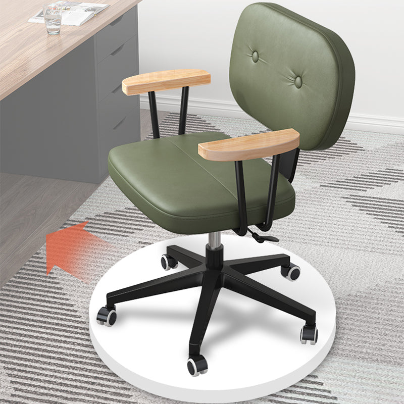 Nylon Base Modern Computer Desk Chair with Wheels Mid Back Task Chair with Fixed Arms