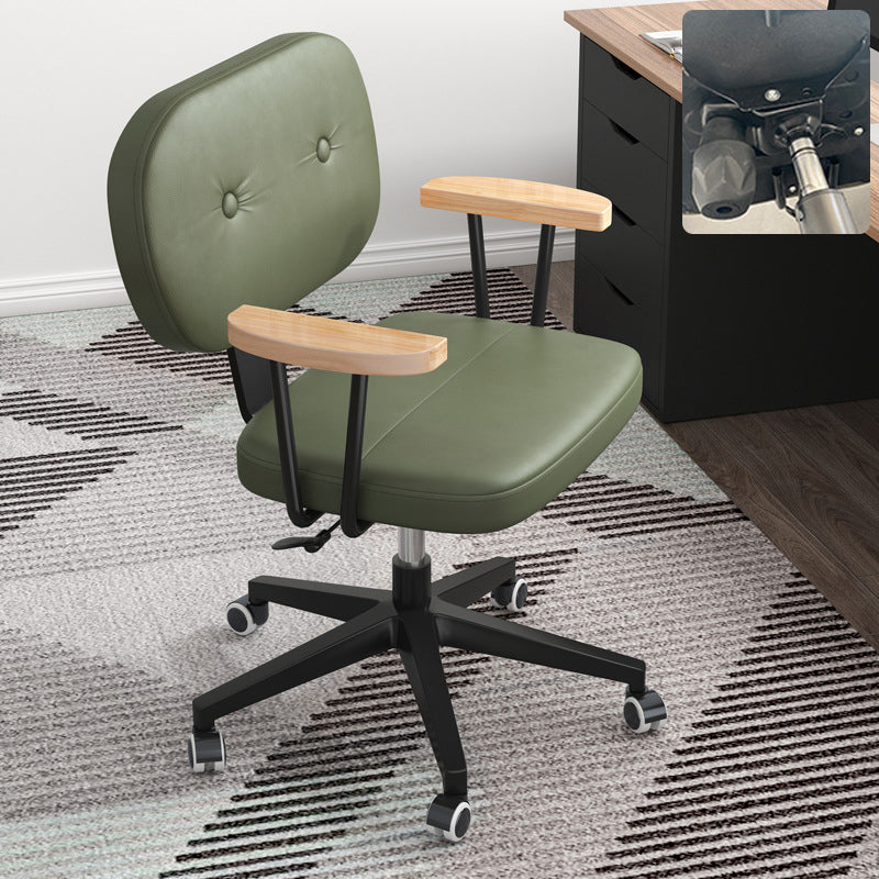 Nylon Base Modern Computer Desk Chair with Wheels Mid Back Task Chair with Fixed Arms