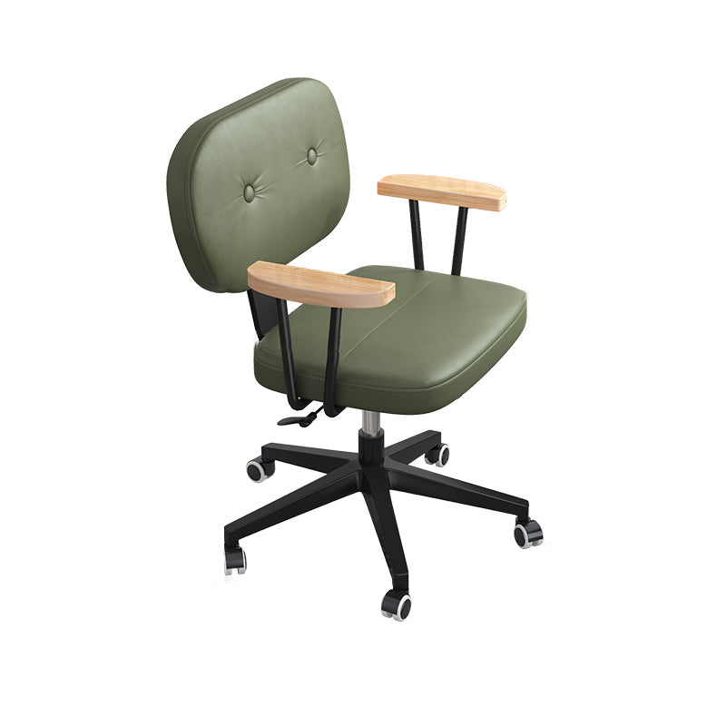 Nylon Base Modern Computer Desk Chair with Wheels Mid Back Task Chair with Fixed Arms