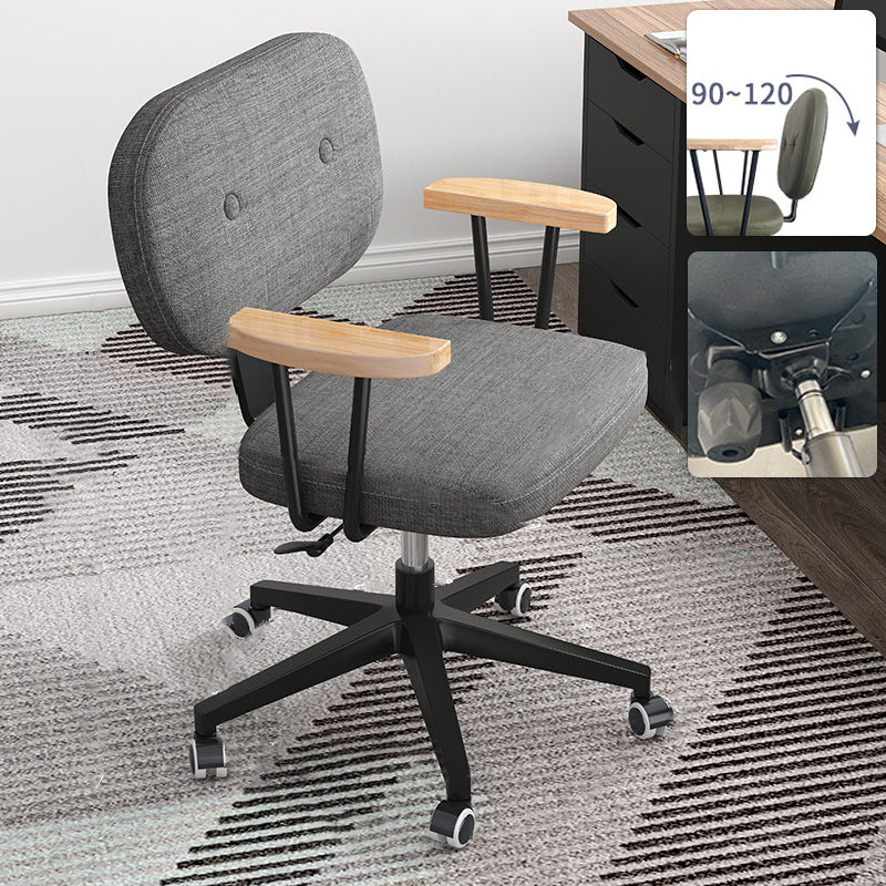 Nylon Base Modern Computer Desk Chair with Wheels Mid Back Task Chair with Fixed Arms