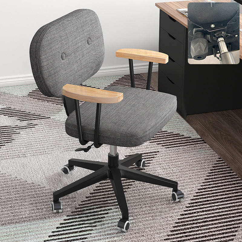 Nylon Base Modern Computer Desk Chair with Wheels Mid Back Task Chair with Fixed Arms