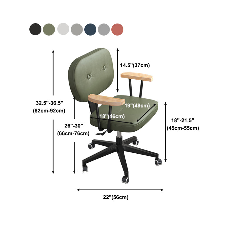 Nylon Base Modern Computer Desk Chair with Wheels Mid Back Task Chair with Fixed Arms