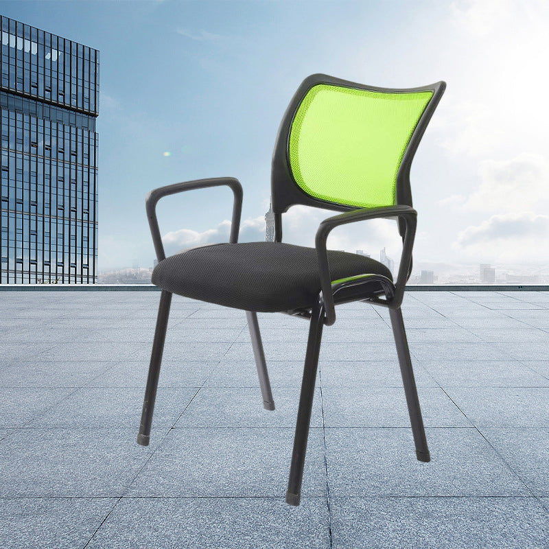 Armless Conference Chair with Metal Frame Modern Task Chair with Black Legs