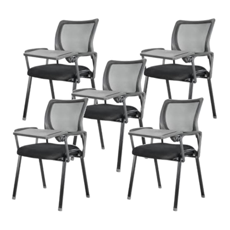 Armless Conference Chair with Metal Frame Modern Task Chair with Black Legs