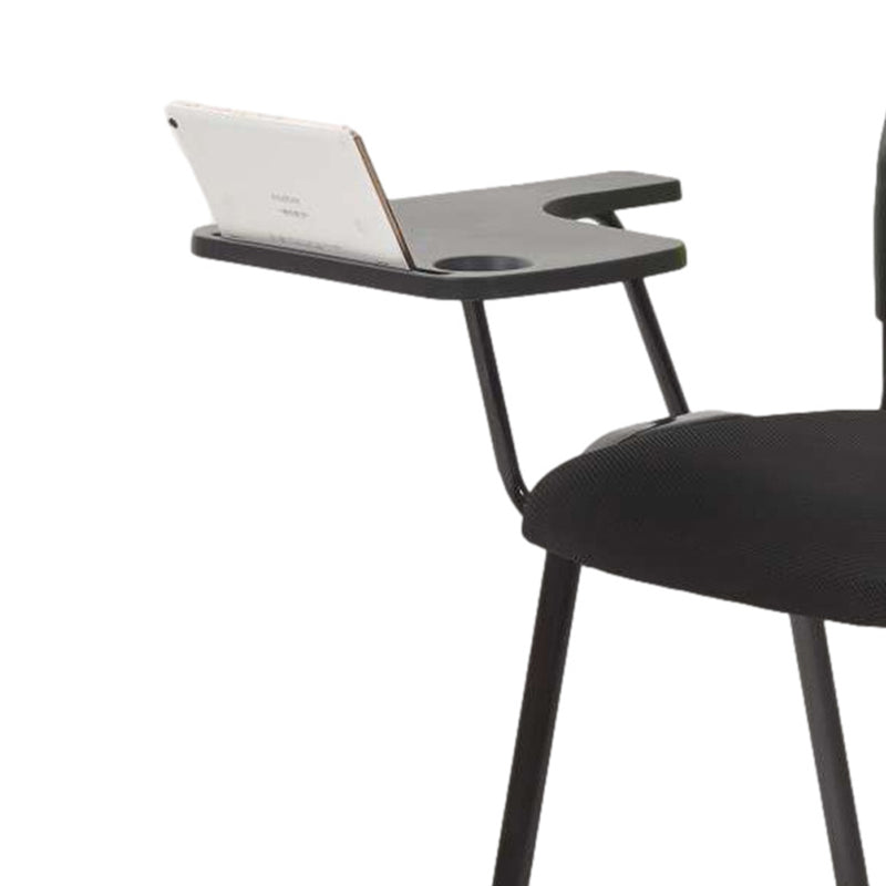 Armless Conference Chair with Metal Frame Modern Task Chair with Black Legs