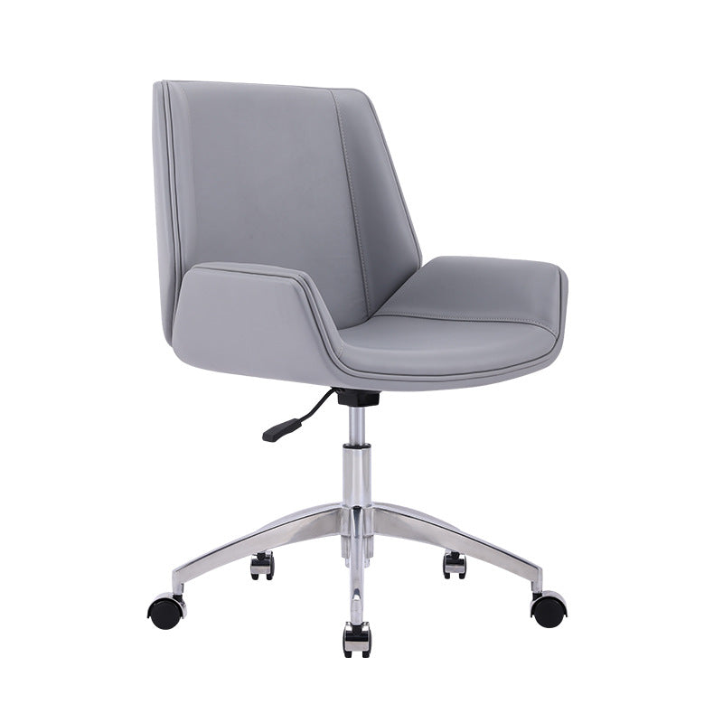 Silver Metal Modern Conference Chair Mid-Back and Leather Conference Chair