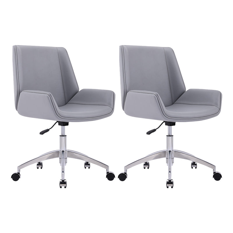 Silver Metal Modern Conference Chair Mid-Back and Leather Conference Chair