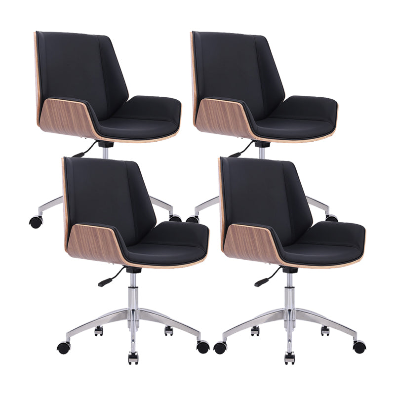 Silver Metal Modern Conference Chair Mid-Back and Leather Conference Chair