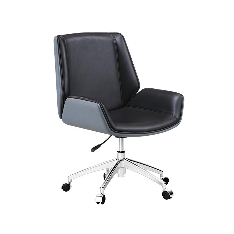 Silver Metal Modern Conference Chair Mid-Back and Leather Conference Chair