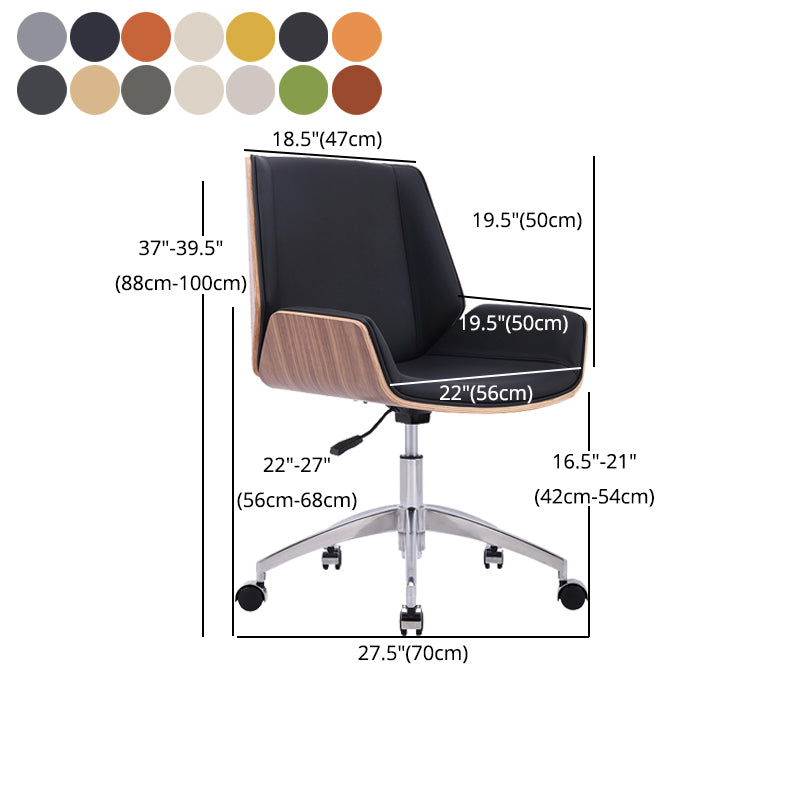 Silver Metal Modern Conference Chair Mid-Back and Leather Conference Chair