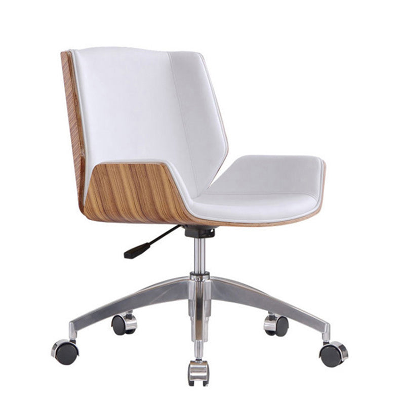 Mid Back Computer Desk Chair with Padded Arms Contemporary Office Chair with Metal Frame