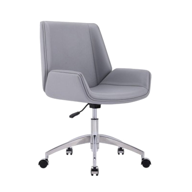 Mid Back Computer Desk Chair with Padded Arms Contemporary Office Chair with Metal Frame