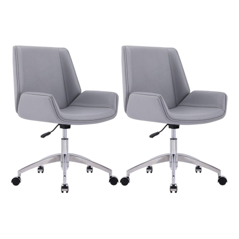 Mid Back Computer Desk Chair with Padded Arms Contemporary Office Chair with Metal Frame