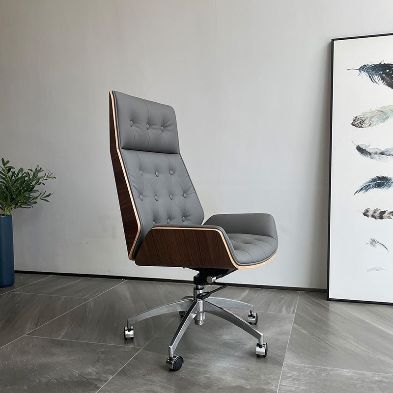 Modern Upholstered Executive Chair with Wheels Ergonomic Office Chair with High Back