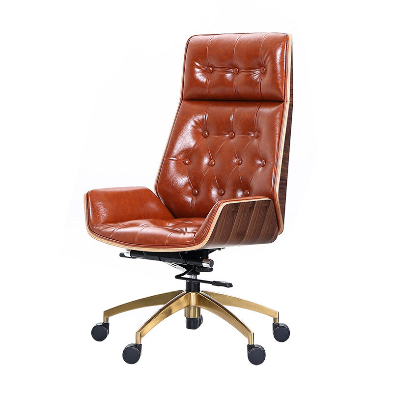 Modern Upholstered Executive Chair with Wheels Ergonomic Office Chair with High Back