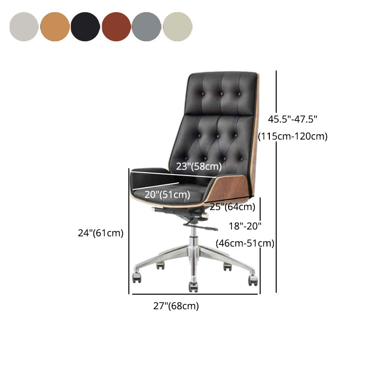 Modern Upholstered Executive Chair with Wheels Ergonomic Office Chair with High Back