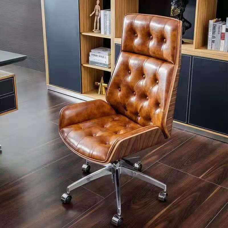 High Back Executive Chair with Metal Frame Contemporary Office Chair with Wheels