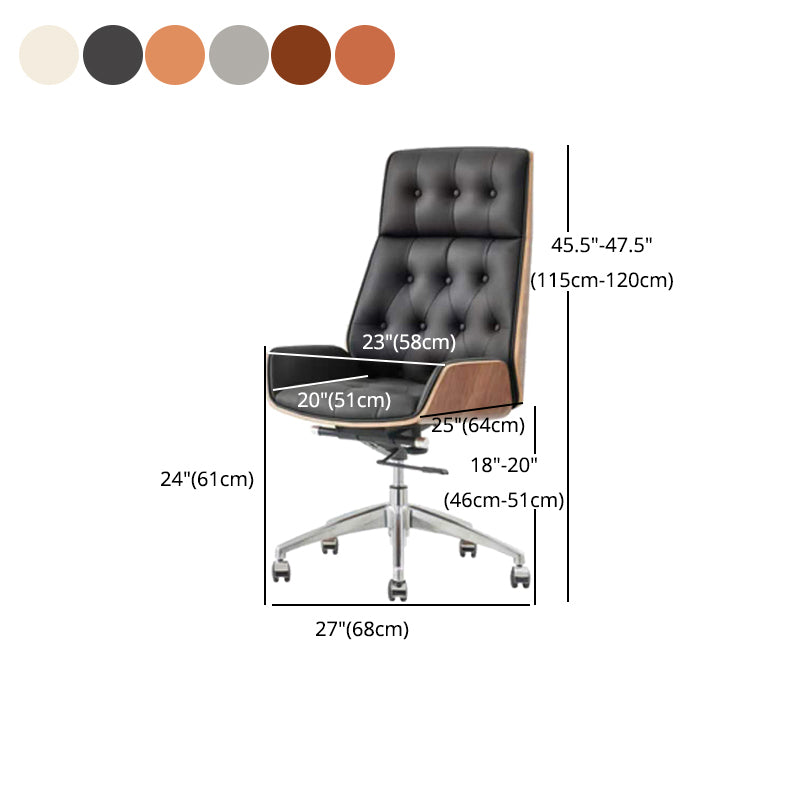 High Back Executive Chair with Metal Frame Contemporary Office Chair with Wheels