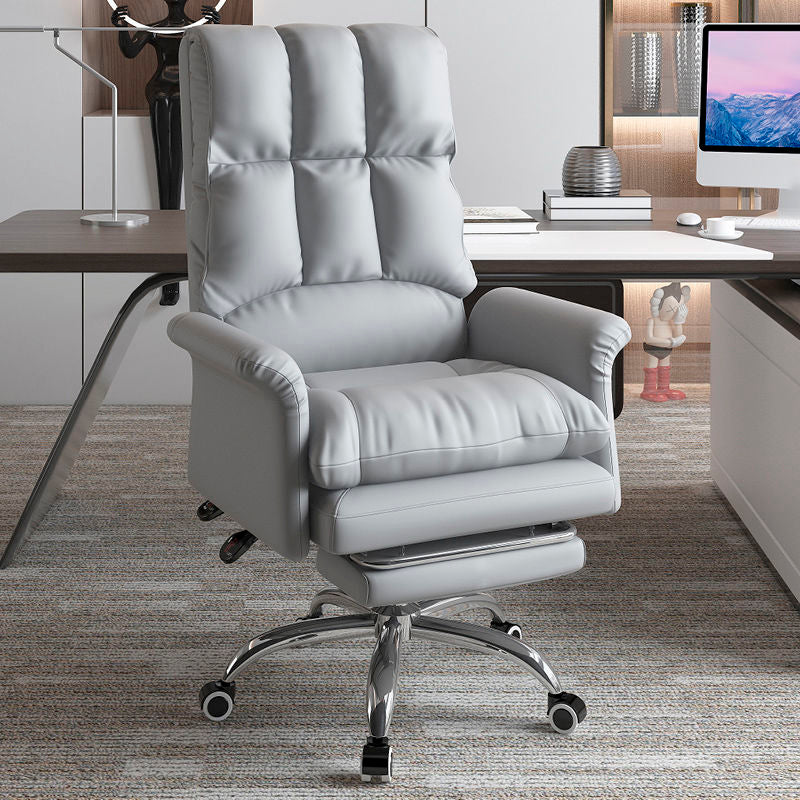 Executive Swivel Office Chair with Wheels Chrome Metal Frame Modern Ergonomic Task Chair