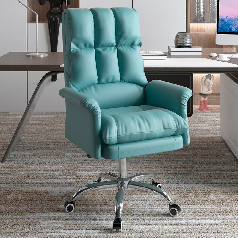 Executive Swivel Office Chair with Wheels Chrome Metal Frame Modern Ergonomic Task Chair