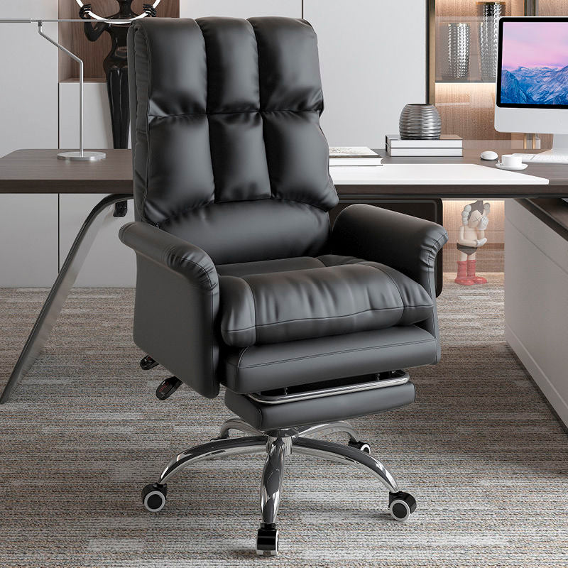 Executive Swivel Office Chair with Wheels Chrome Metal Frame Modern Ergonomic Task Chair