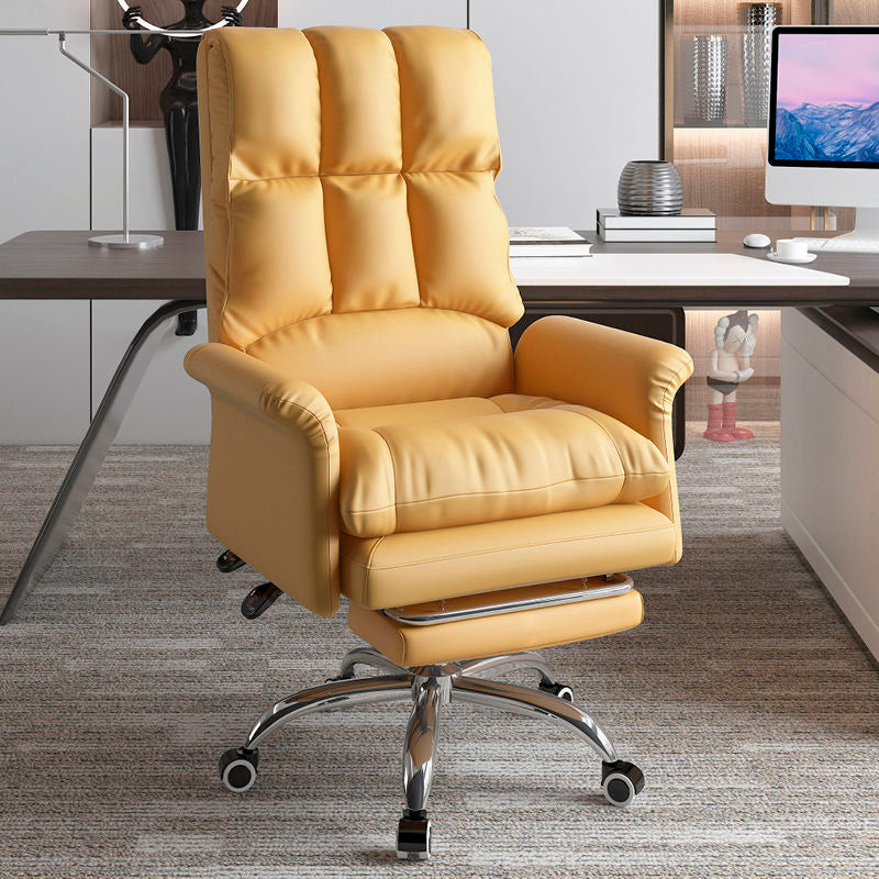 Executive Swivel Office Chair with Wheels Chrome Metal Frame Modern Ergonomic Task Chair