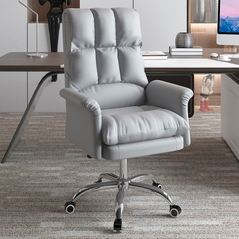 Executive Swivel Office Chair with Wheels Chrome Metal Frame Modern Ergonomic Task Chair