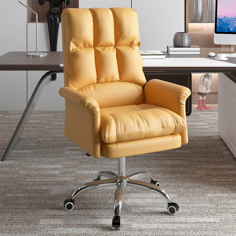 Executive Swivel Office Chair with Wheels Chrome Metal Frame Modern Ergonomic Task Chair