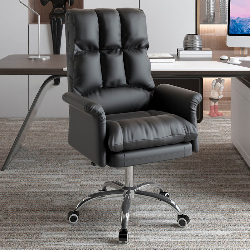 Executive Swivel Office Chair with Wheels Chrome Metal Frame Modern Ergonomic Task Chair