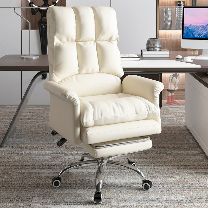 Executive Swivel Office Chair with Wheels Chrome Metal Frame Modern Ergonomic Task Chair