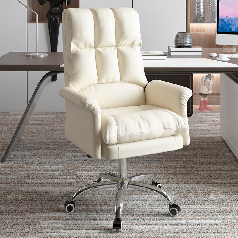 Executive Swivel Office Chair with Wheels Chrome Metal Frame Modern Ergonomic Task Chair