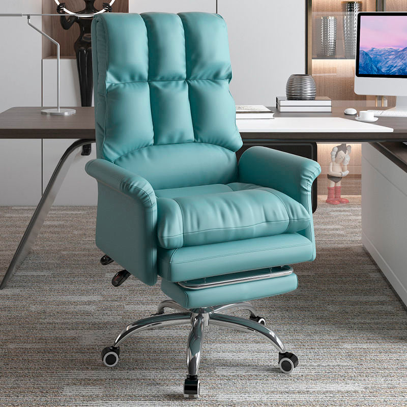 Executive Swivel Office Chair with Wheels Chrome Metal Frame Modern Ergonomic Task Chair