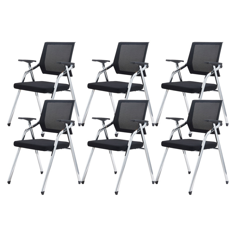 Metal Frame Modern Conference Chair Mid-back Computer Office Chair with Fixed Arms