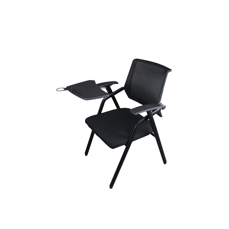 Black Metal Frame Modern Task Chair with Arms Conference Chair with Mid Back