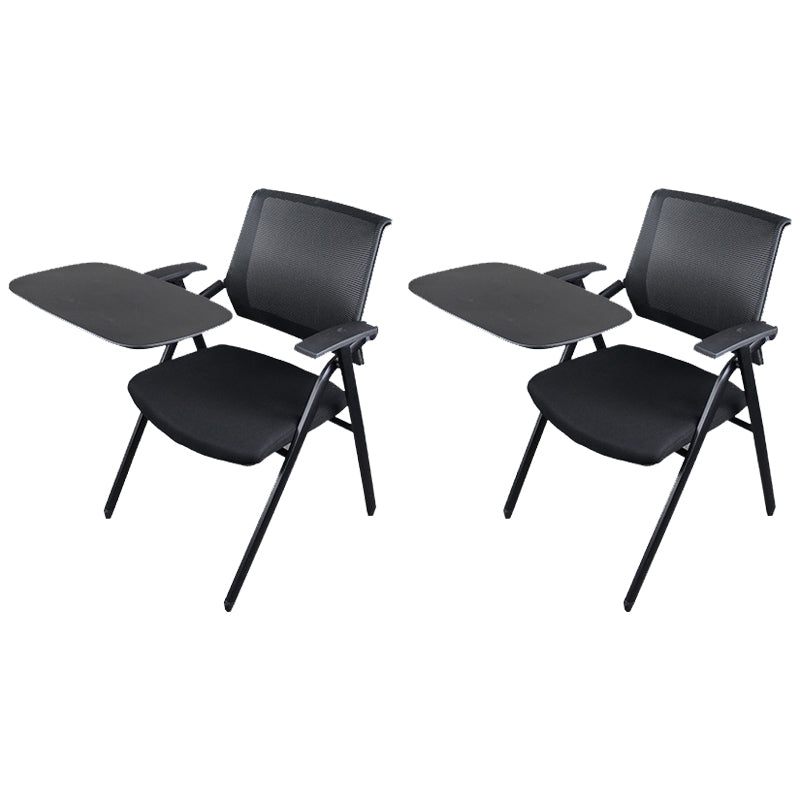 Black Metal Frame Modern Task Chair with Arms Conference Chair with Mid Back