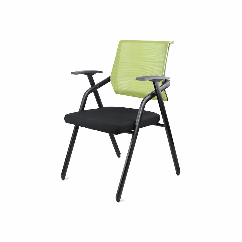 Mid Back Conference Chair with Fixed Arms Modern Office Chair with Metal Frame