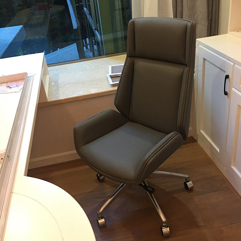 Contemporary Executive Ofiice Chair with Chrome Frame Armless Computer Desk Chair