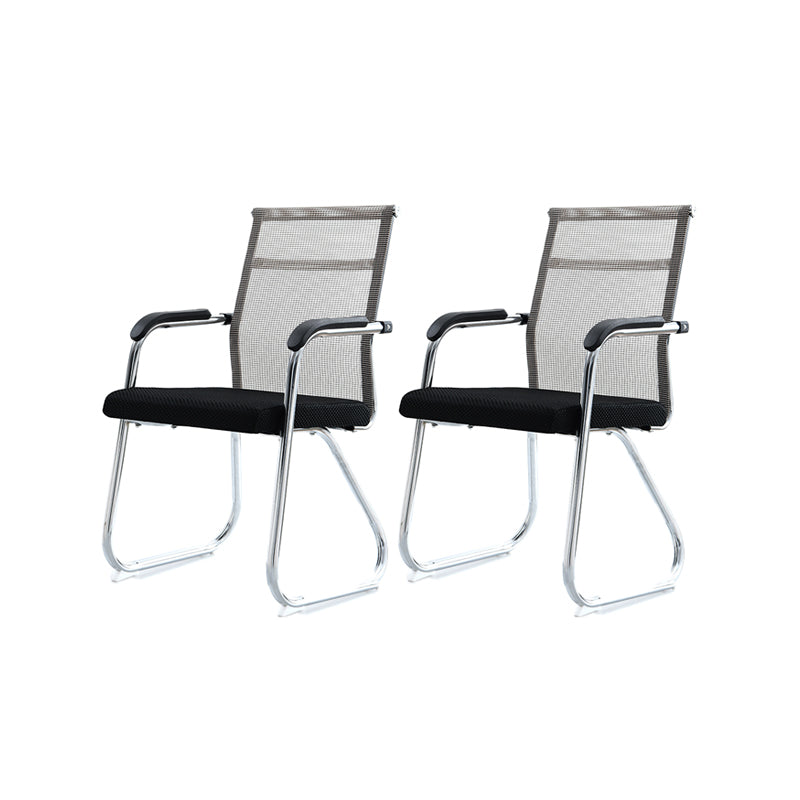 Silver Metal Mesh Modern Conference Chair Mid-Back and High Back Conference Chair